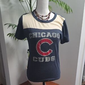 5th & Ocean Navy and Cream Chicago Cubs Tee